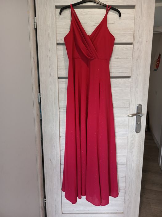 Sukienka 40 brokat Elizabeth kolor malinowy+ gratis