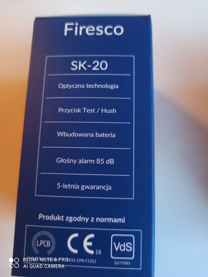 Czujka dymu Firesco - nowa