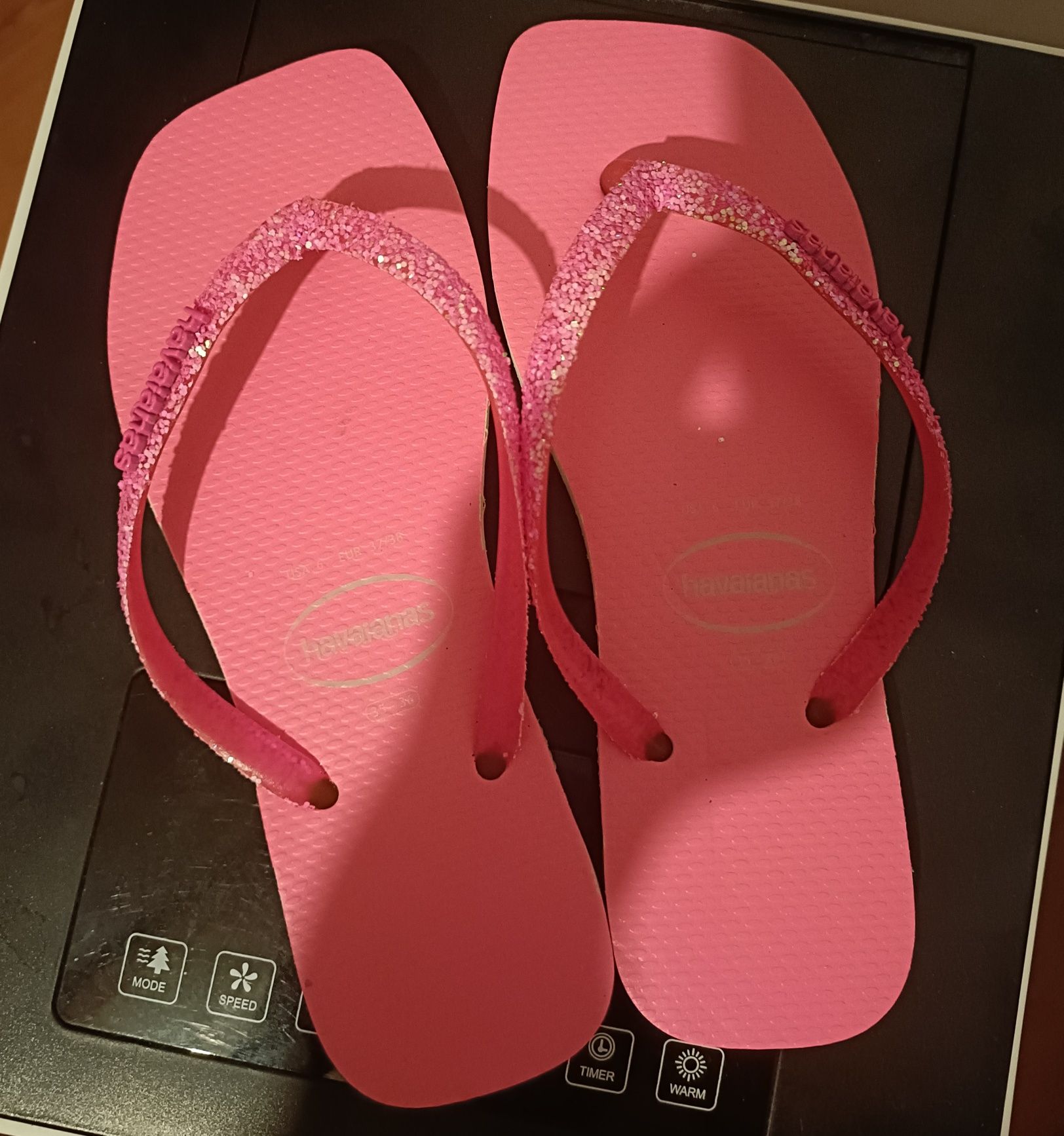 Chinelo Havaianas Square rosa gliter