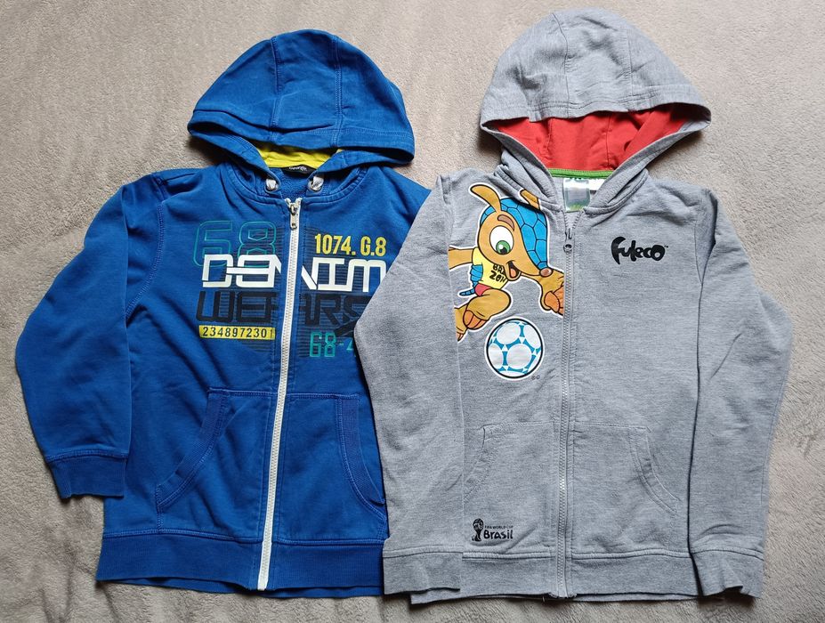 2 bluzy, zapinane, dla chłopca, r. 134