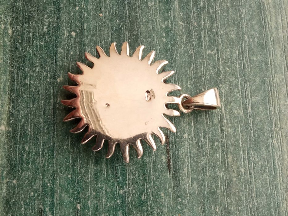 Zawieszka Słońce Wisiorek Słońce z masą perłową biżuteria Vintage S925