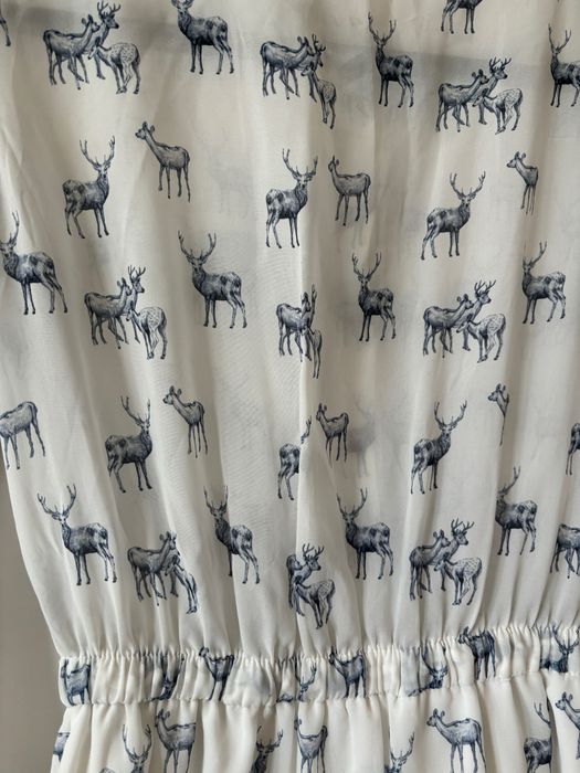 Zwiewna sukienka w jelenie, sarny Mango XS