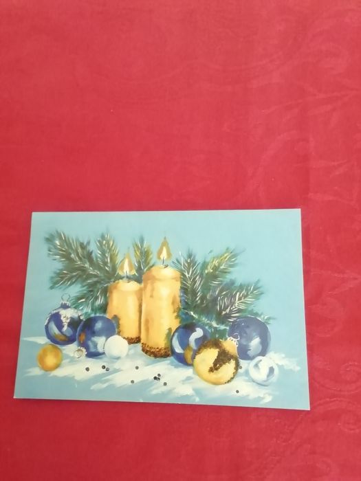 Postal pintado com a boca, para coleção