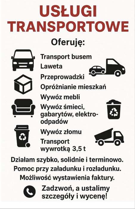 Usługi Transportowe  Bus laweta wywrotka – Szybko, Tanio i Solidnie!