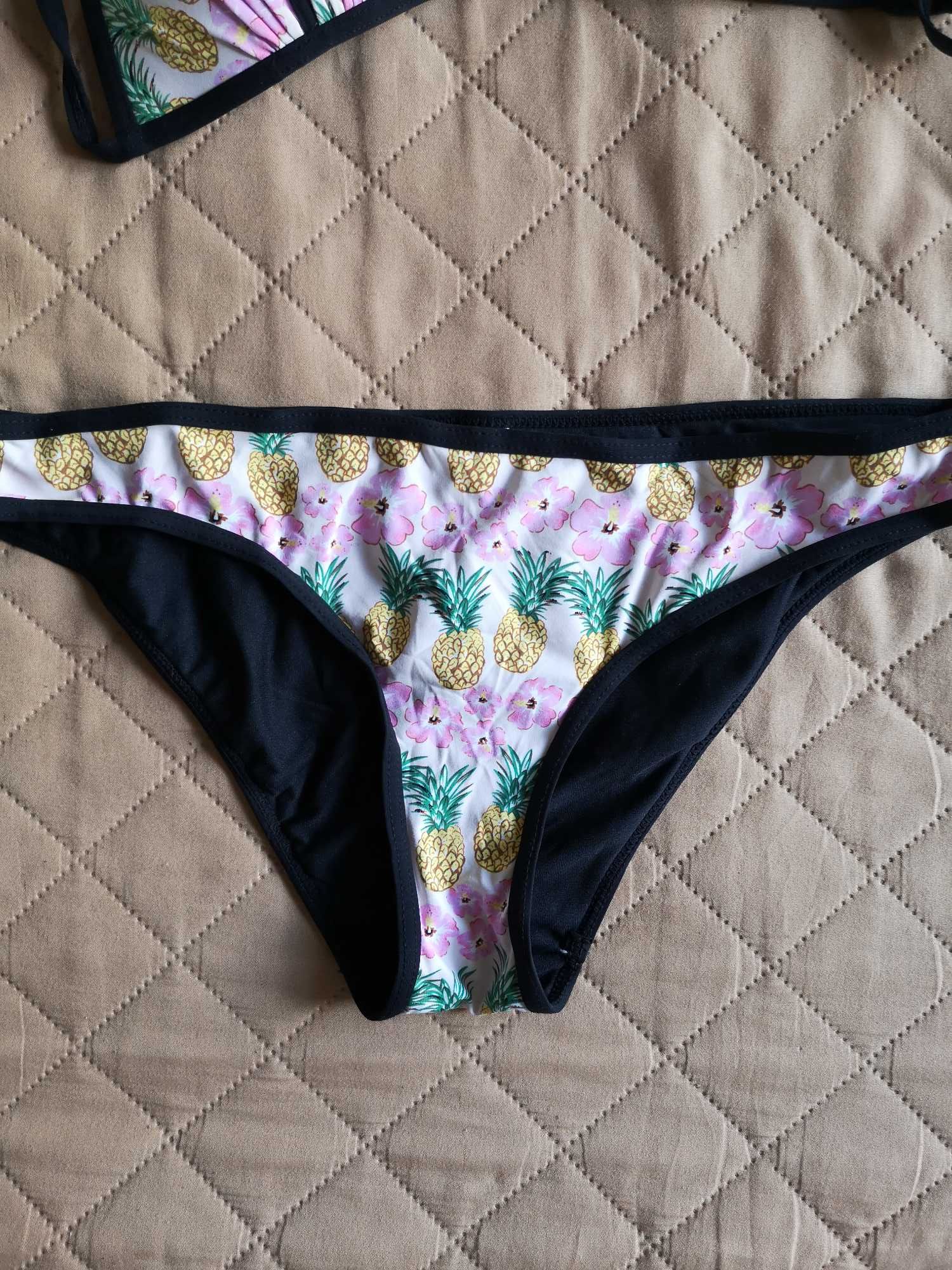 Bikini strój dwuczęściowy atmosphere 38 M ananasy kwiatki na plażę