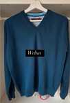 Coney Island sweter męski turkusowy zimowy Merino niebieski wool wełna
