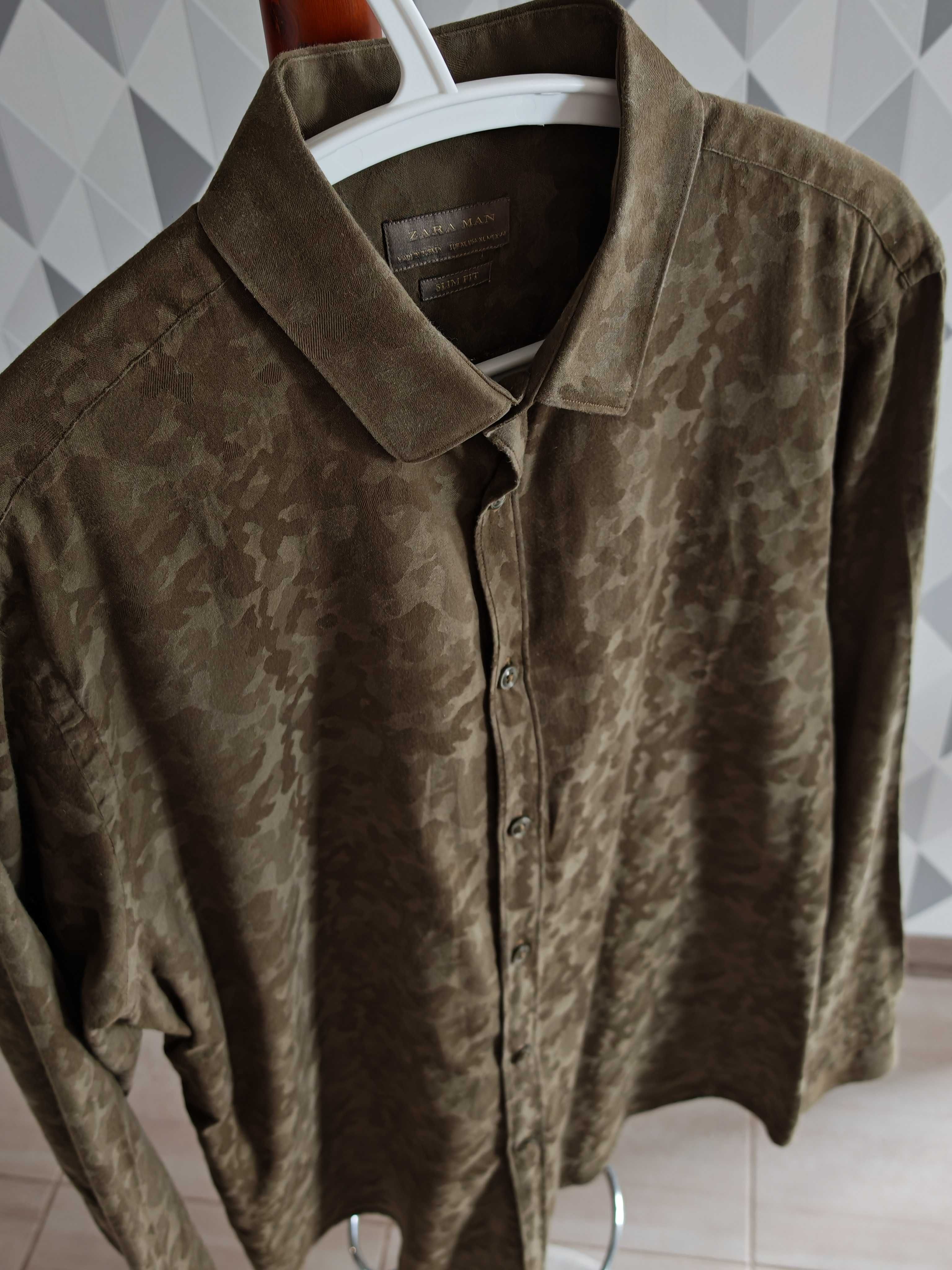 Мужская рубашка Military style Хаки военная Zara