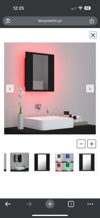 Armario espelhado casa de banho LED