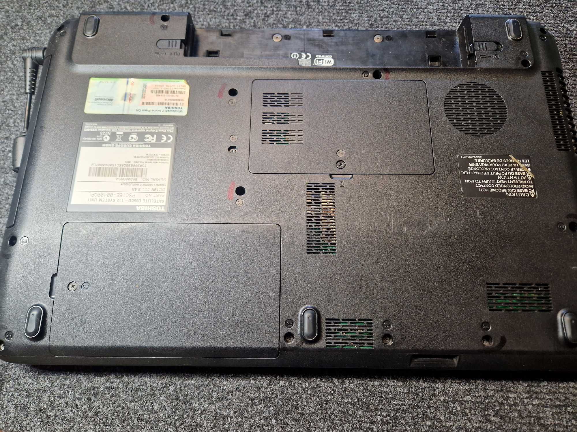 Laptop Toshiba Satellite C650D Windows 7