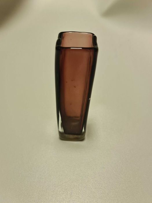 Wazon z bordowego szkła Murano, Mid-Century Modern ręcznie dmuchany