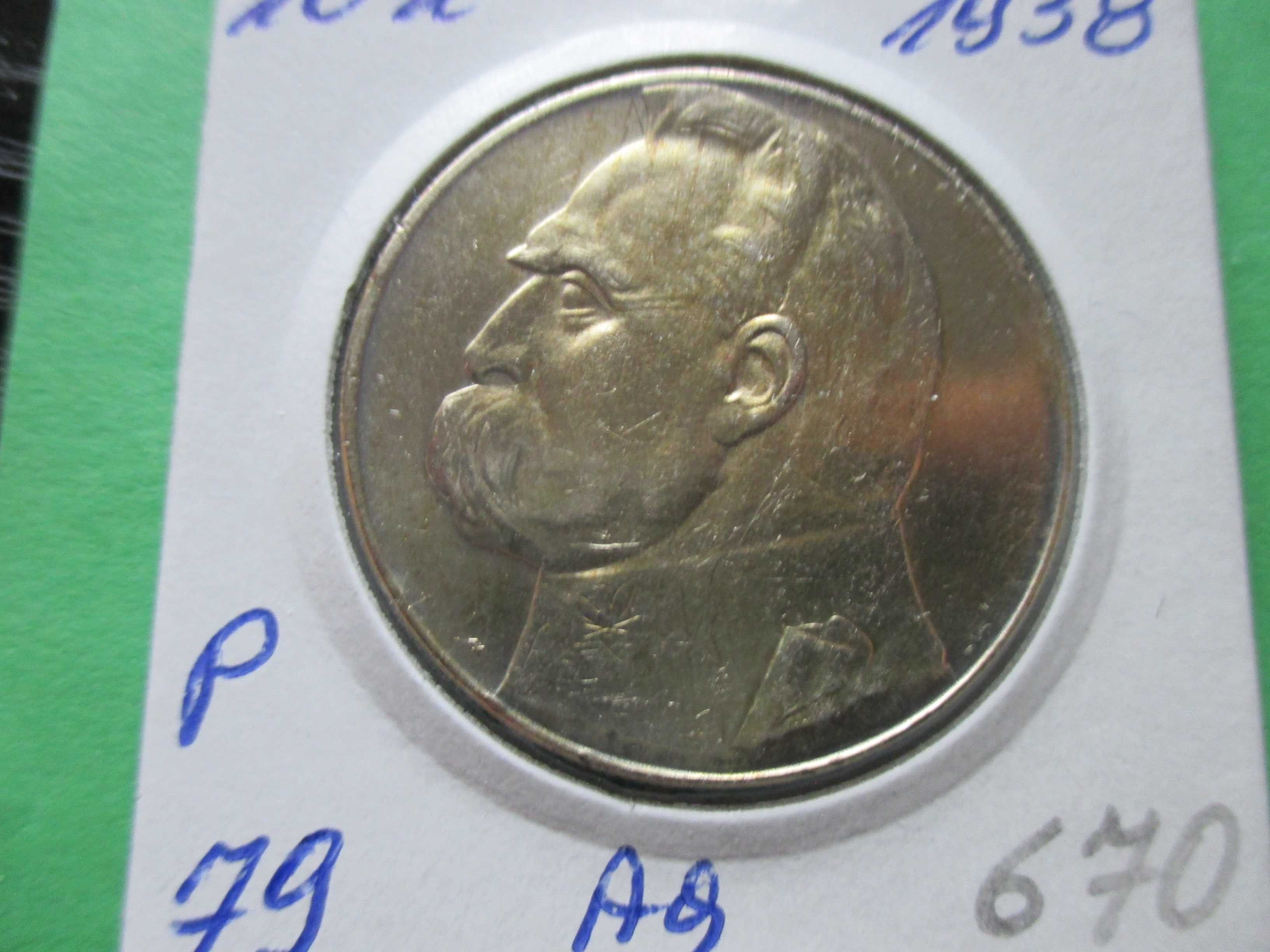 Srebrna moneta 10 zł z 1938 r. Marszałek. Oryginał !!!