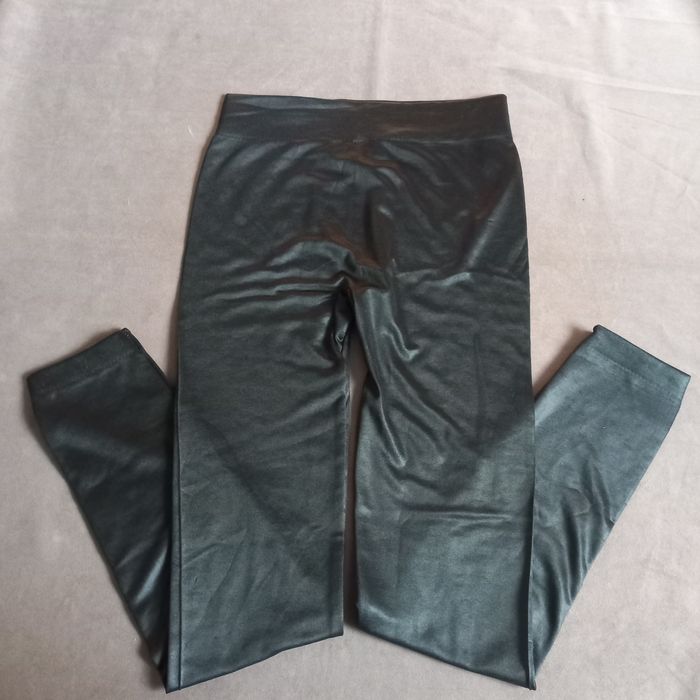 Legginsy ocieplene czarne błyszczące - S