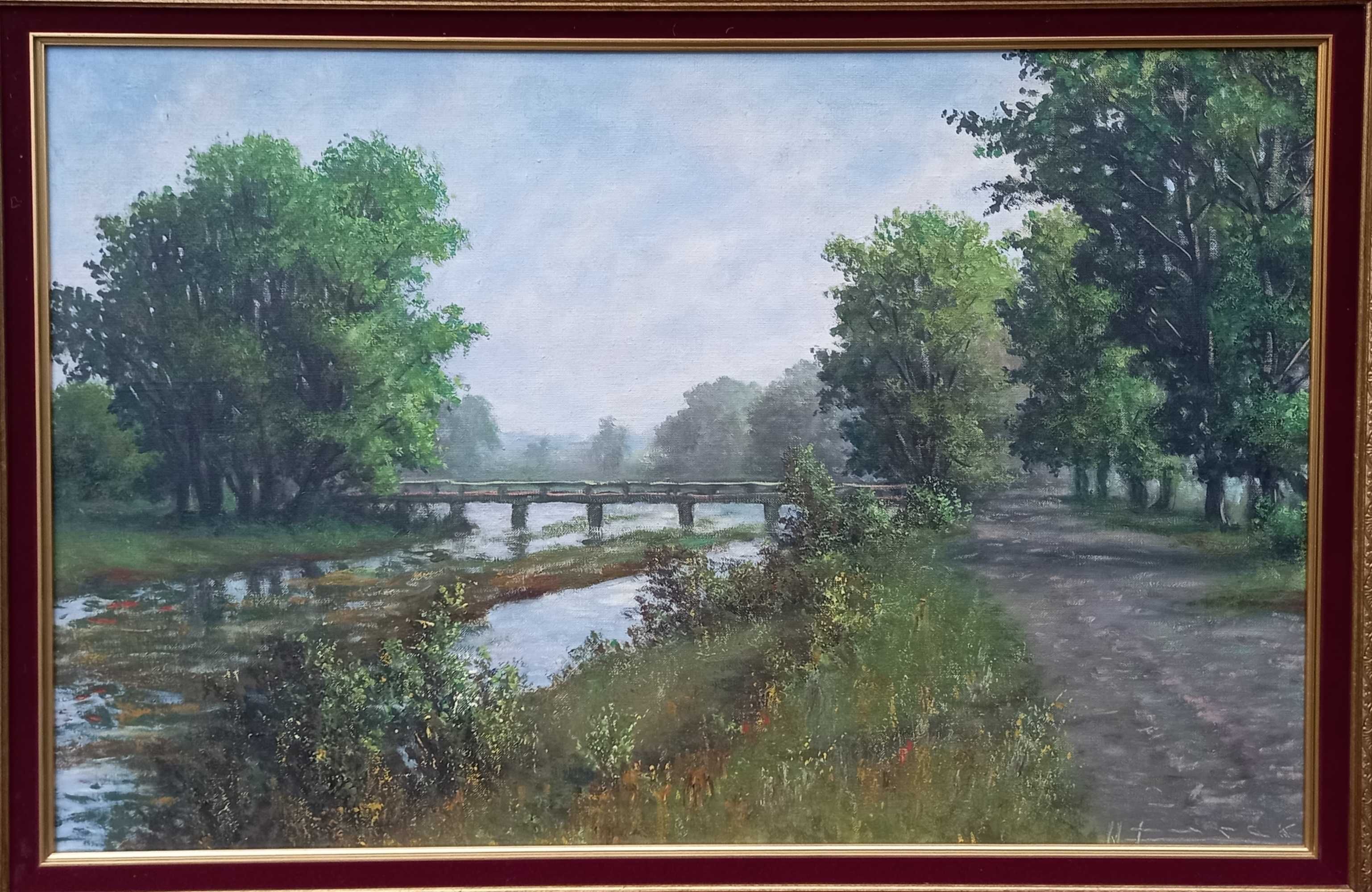 Polski krajobraz, olej/płótno, Wacław Kurek ur. 1913 zm.1981