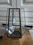 Szklany geometryczny wazon/terrarium – 25 cm, styl loft