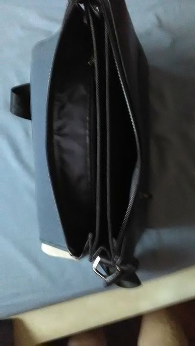 Кожаный черный портфель- сумка Fashion