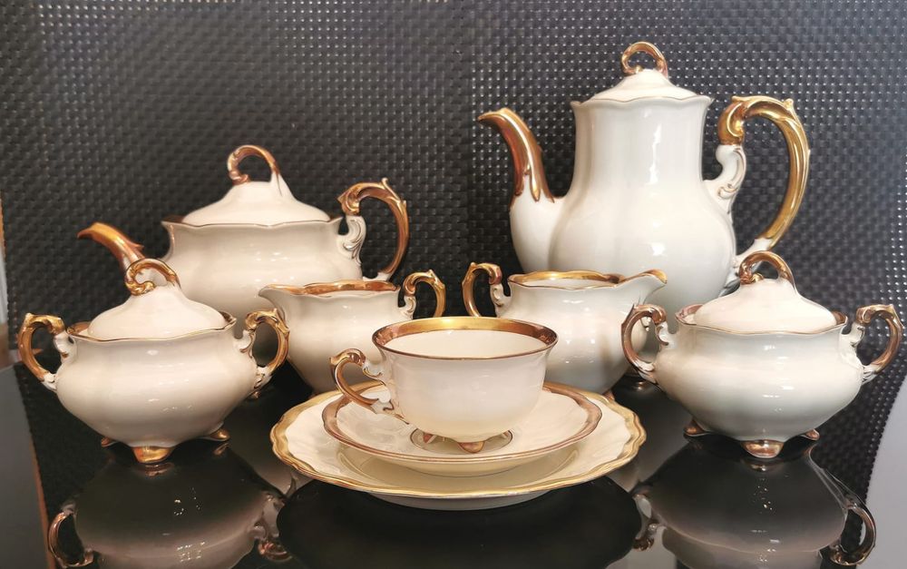 Porcelana Koenigszelt Jaworzyna Śląska Serwis Kawa 6 osób Charlotte