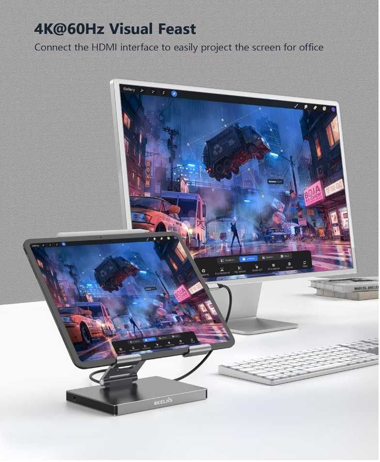Stacja dokująca HUB Stand 4K 60Hz HDMI, PD, SD/TF, 3 USB 3.0