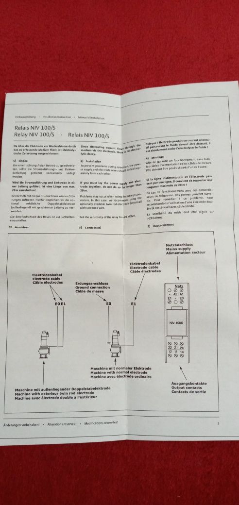 Relais NIV 100/S