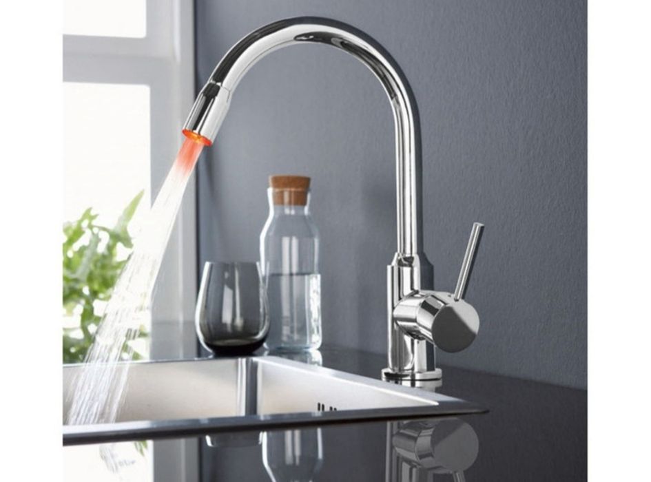 Смеситель кухонный Livarno Home,LED подсветкой воды,новый