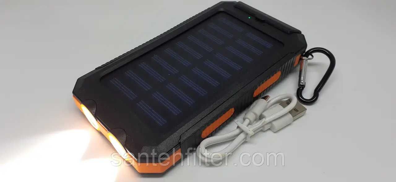 Зарядний пристрій повербанк 10000 mAh сонячний портативний