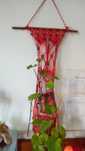 lindo suporte de flores em macrame fio de seda" novo"