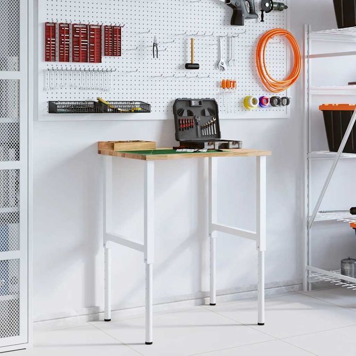 Vidaxl Stolik Roboczy, 80X60X(71,5-98) Cm, Drewno Dębowe