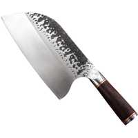 Кованый кухонный нож We Knife с кожаным чехлом