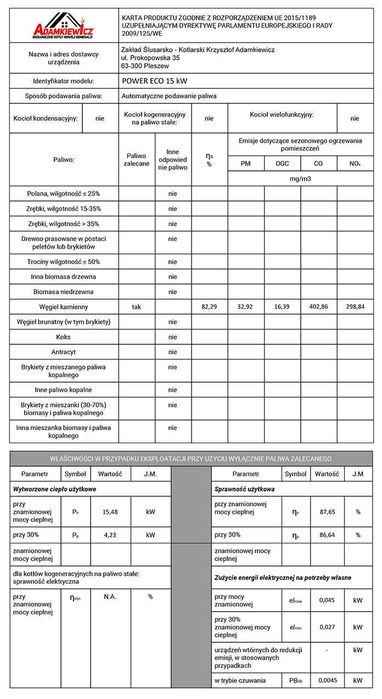 Kocioł piec na ekogroszek 15-24 kW Pleszew 5 KLASA, ECODESIGN RATY