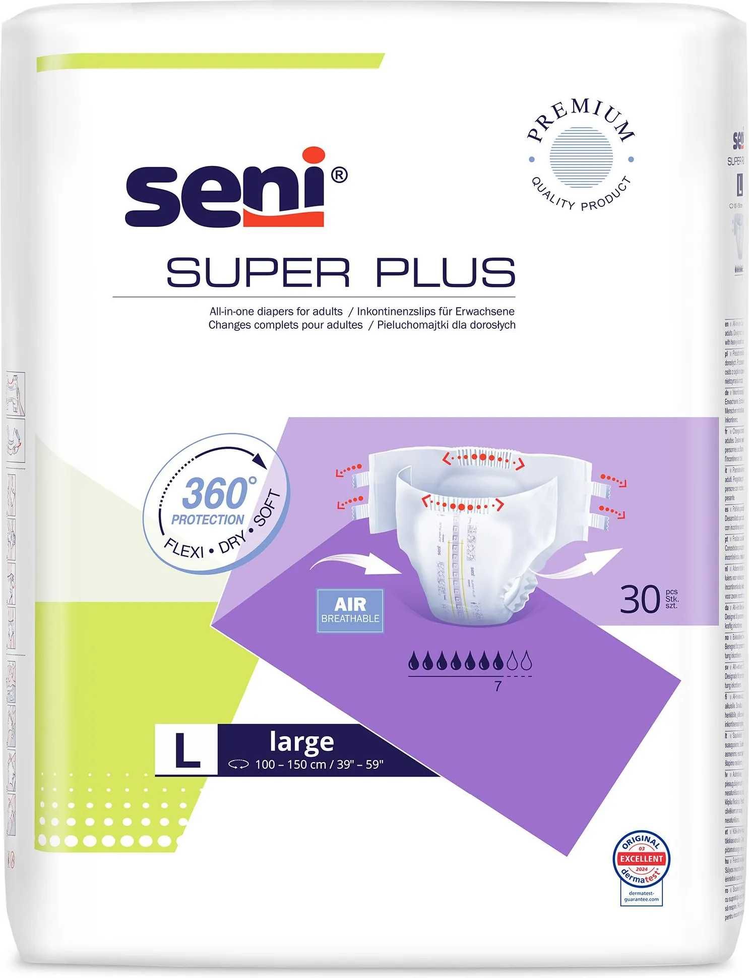 Seni Super Plus Pieluchomajtki Dla Dorosłych L 15szt.