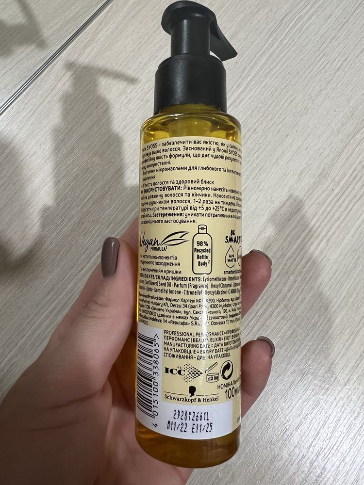 Олійка для волосся Syoss
