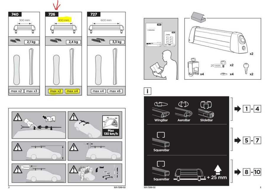 Par de suportes THULE para esqui - ski  e pranchas snowboard