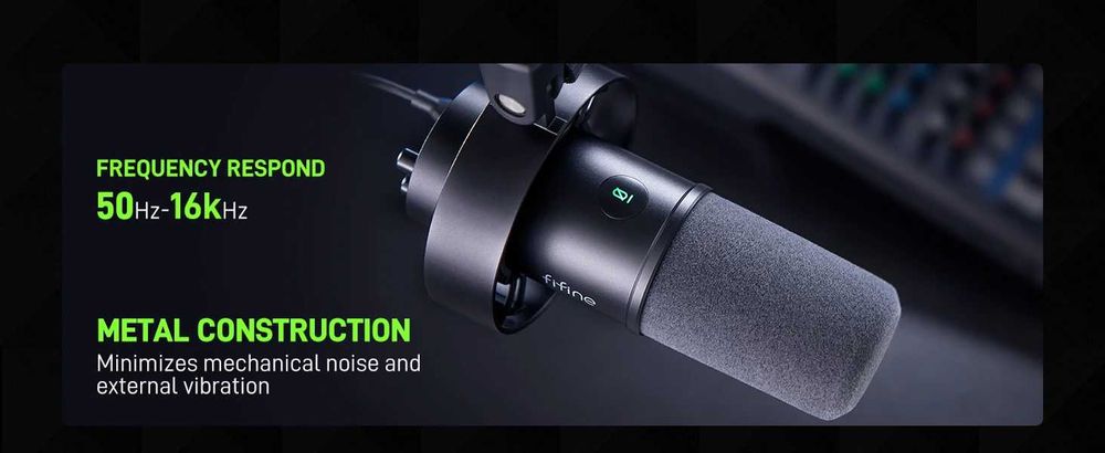 Microfone FIFINE K688 Dinâmico USB/XLR Qualidade Profissional PC/PS4