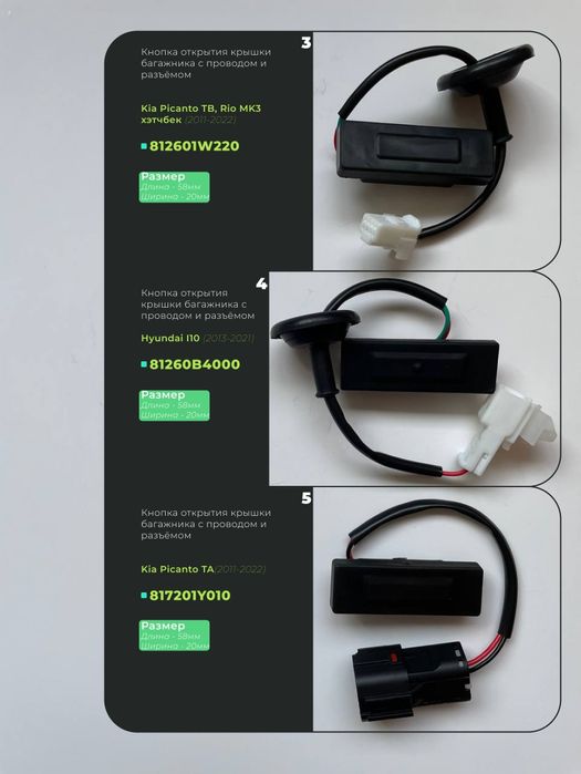 Кнопка открытия багажника Hyundai, Kia
