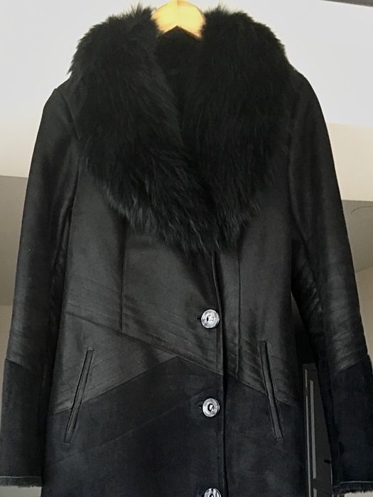 Натуральна дублянка (Турція) песець та шкіря ягняти, ідеальний стан.