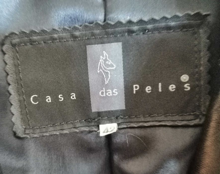 Casaco 3/4 de pele preta