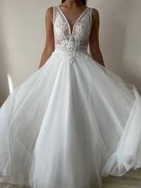 Zjawiskowa suknia ślubna na wzrost 175 cm