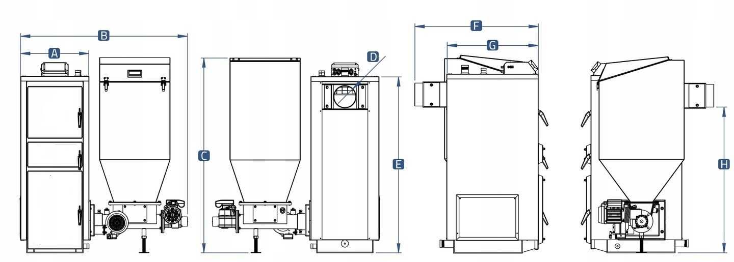 Kocioł Kotły 5 KLASA + ECODESIGN 11 KW z podajnikiem 70-110m2