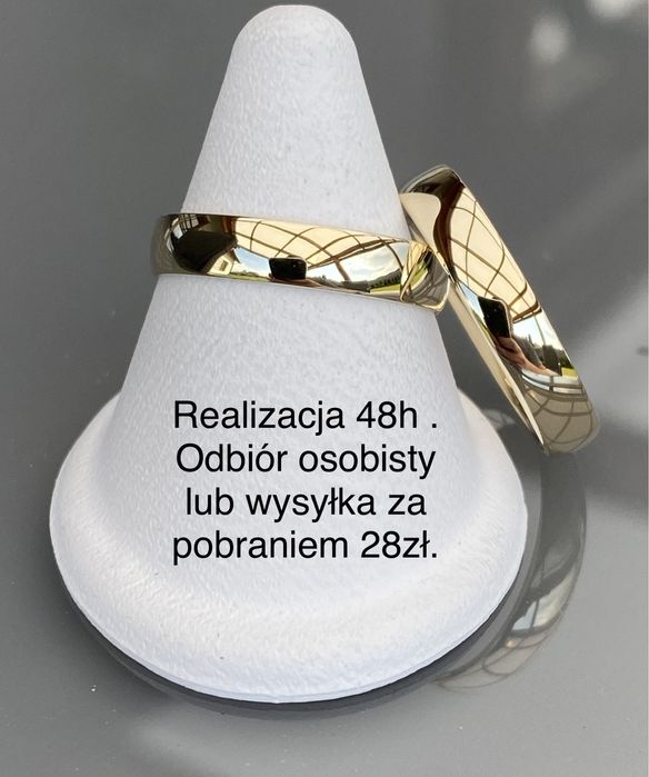 ZŁOTE Obrączki PARA-PR 375 4 mm HIT! Wszystkie rozmiary jedna cena!!