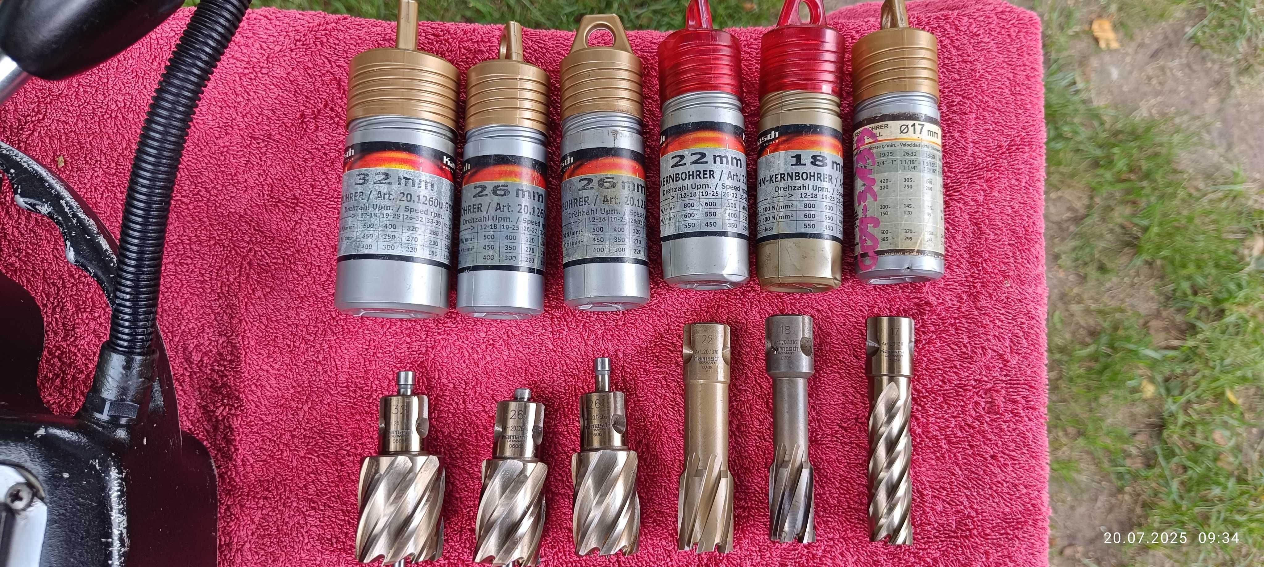 Wiertarka elektromagnetyczna  +siedem wierteł trepanacyjnych Gratis
