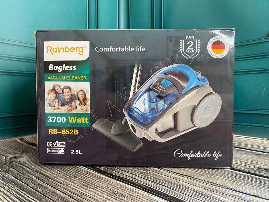 Мощный контейнерный пылесос Rainberg RB-652B 3700 Вт  циклонного типа