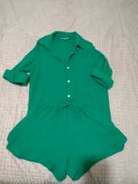 Костюм шорты и рубашка зеленый