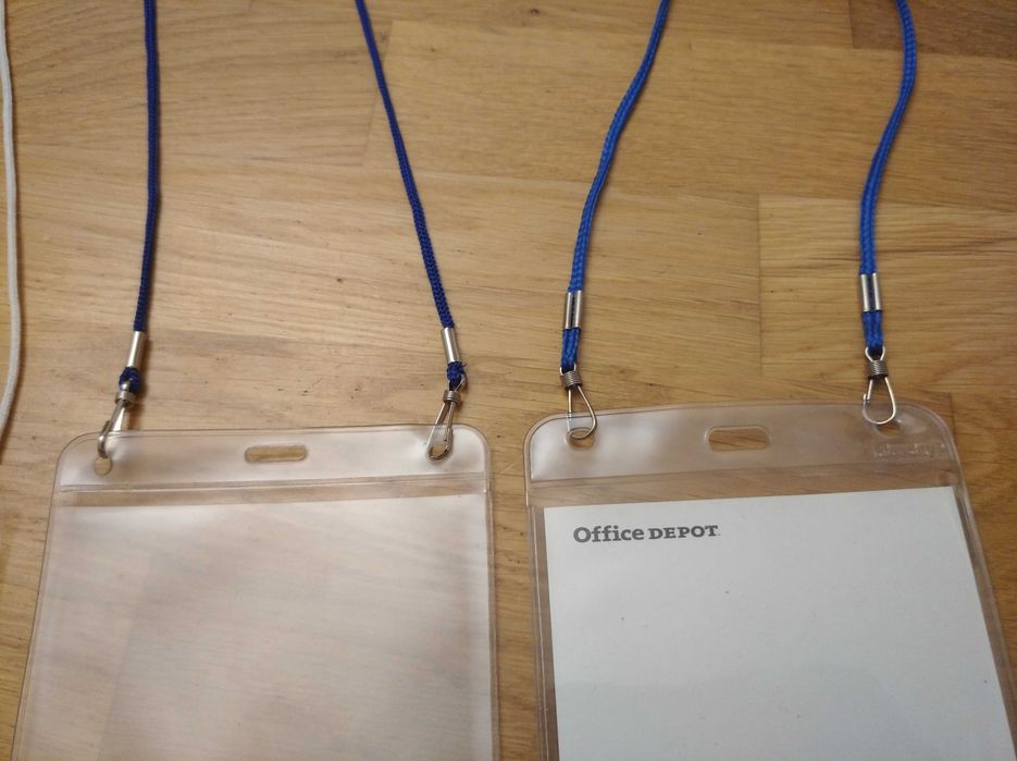 Plakietki 3 szt etui holder identyfikator przepustki smycz na sznurku