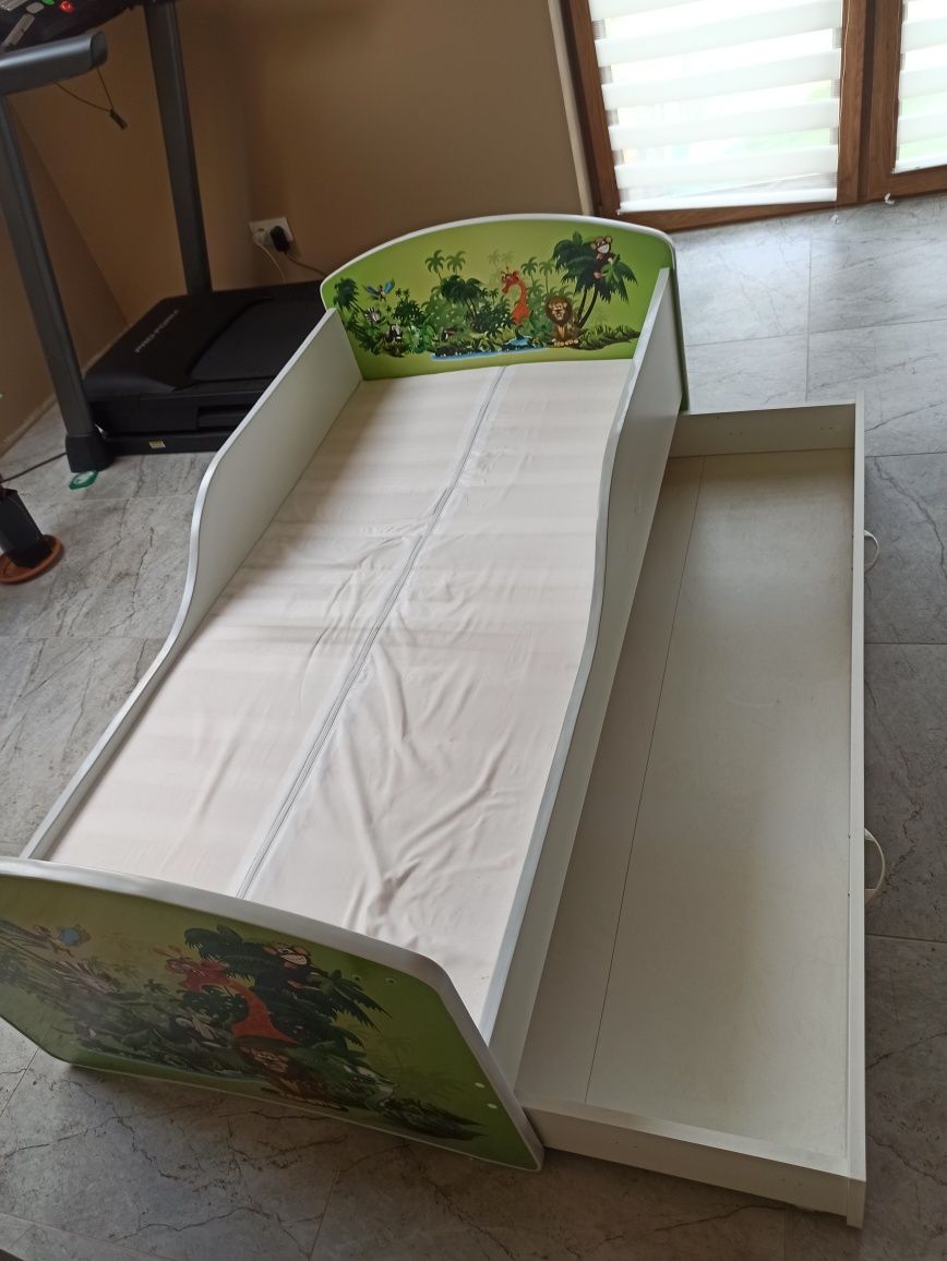 Łóżko dziecięce 160x80 zoo safari szuflada materac