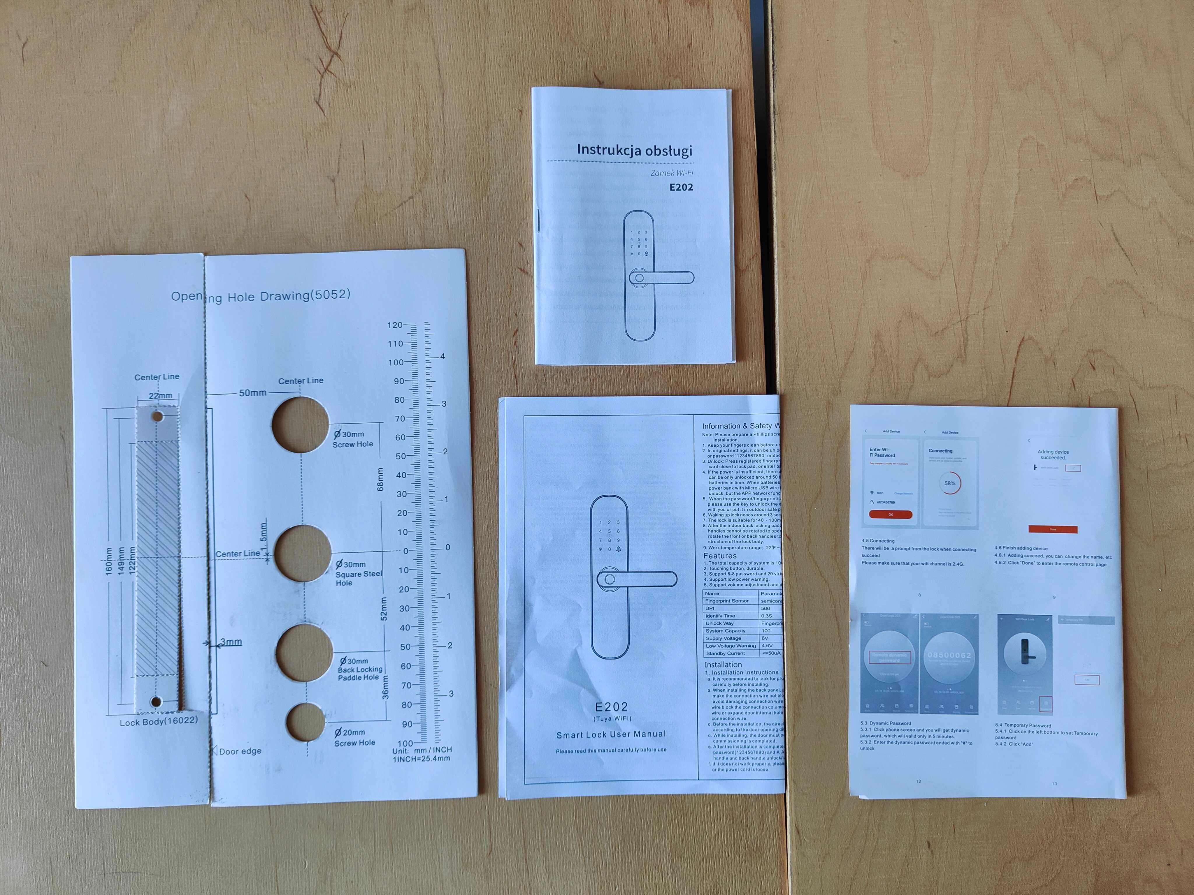 Intelignetna klamka Smartlock Tuya WiFi NFC E202