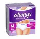 MAJTKI Always Discreet Pampersy Pieluchy dla dorosłych, M,  12 szt.