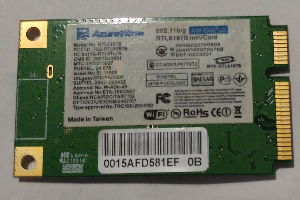 Адаптеры Wi-Fi KWC105 Atheros G64G AzureWave AW-GU702 и AW-NE785H