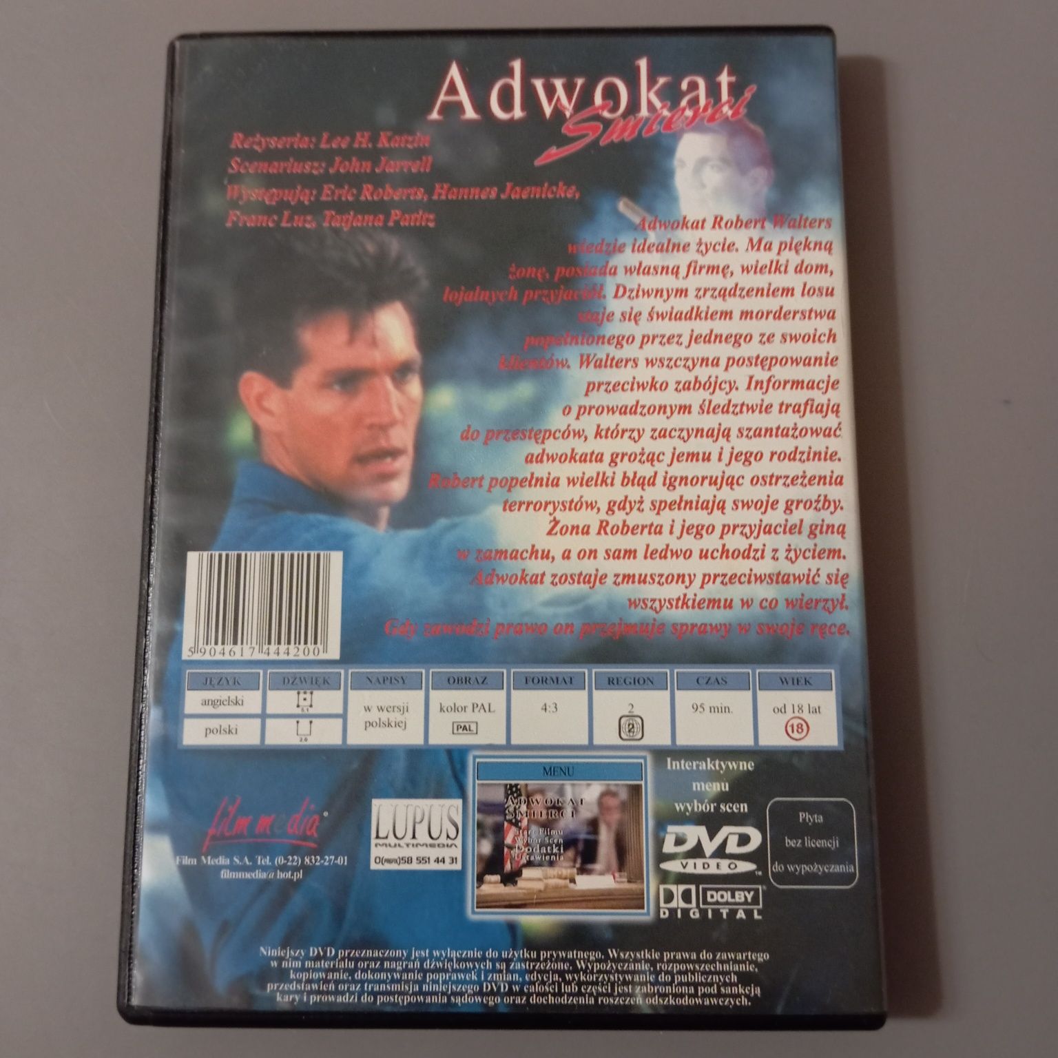 Adwokat śmierci, film DVD, stan bdb