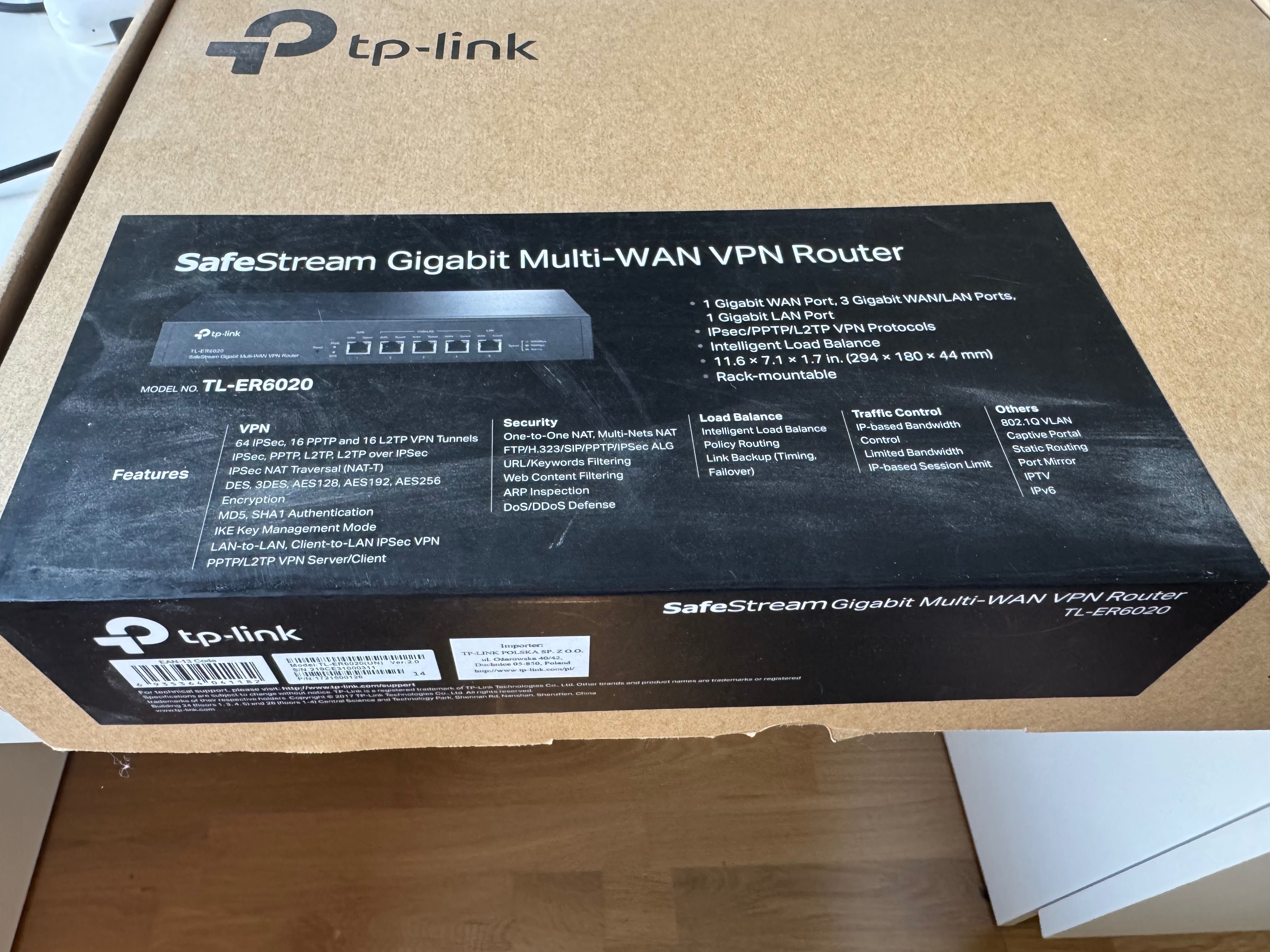 Router TP-Link TL-ER6020 (2xWAN 3xLAN) Gigabit VPN (nie był używany)