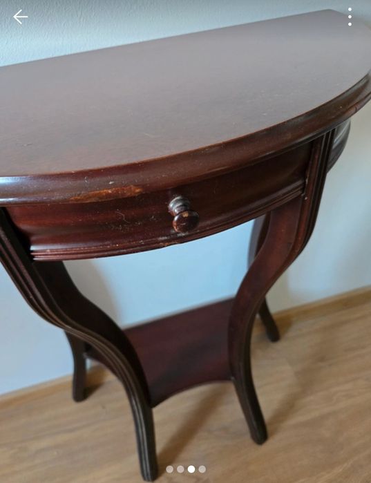 Mesa meia lua em madeira