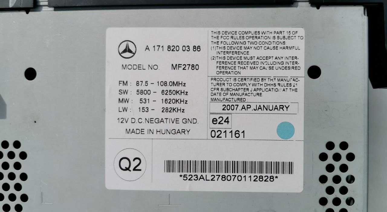 Продам Магнитола Mercedes Benz MF2780 A1718200386  ( E220 W211)